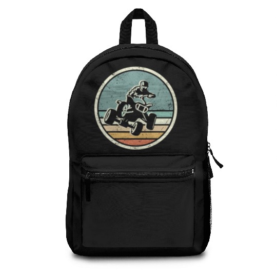 ATV Biker Retro Vintage 4 wheeler Quad Backpacks
