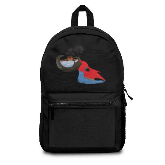 buffalo skull colorful Backpacks