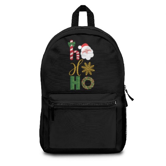 Ho Ho Ho Christmas icons Backpacks