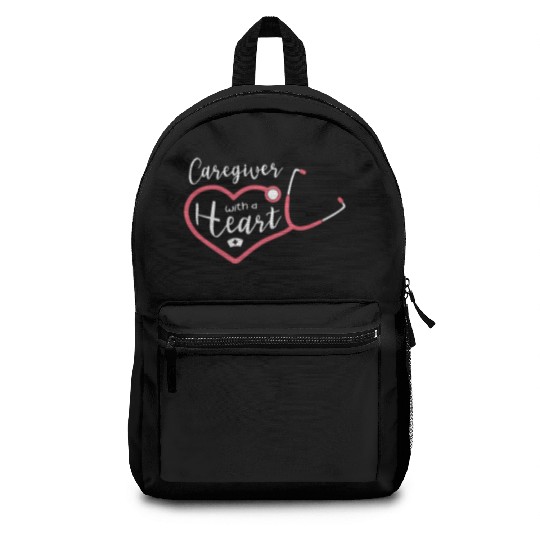 Caregiver With A Heart Job Profession Caregiving Backpacks