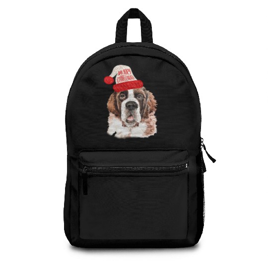 Black Base Saint Bernard Christmas Gift for Dog Backpacks