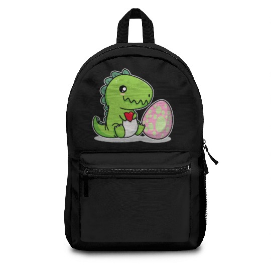 Big sister cute dino siblings boy girl heart love Backpacks