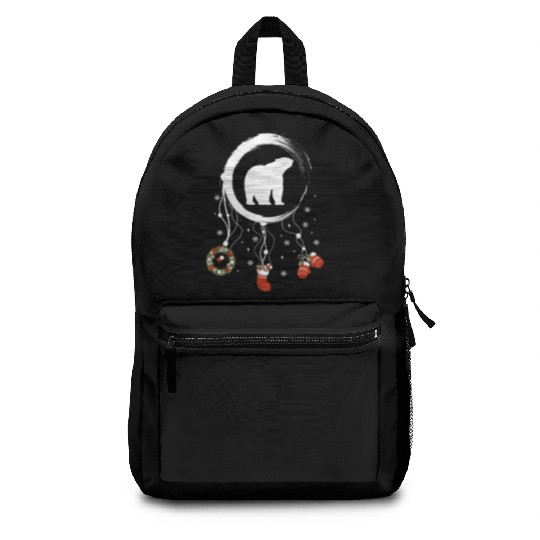 Winter dreamcatcher Christmas Polar bear Backpacks
