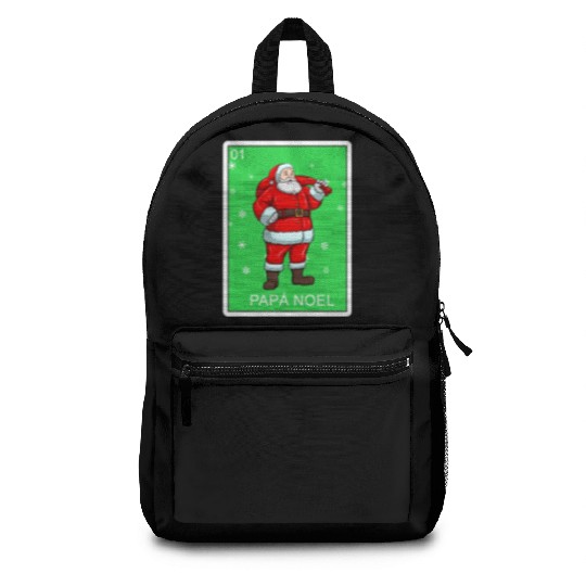 Papa Noel Father Christmas Card Mexican Lottery Backpacks