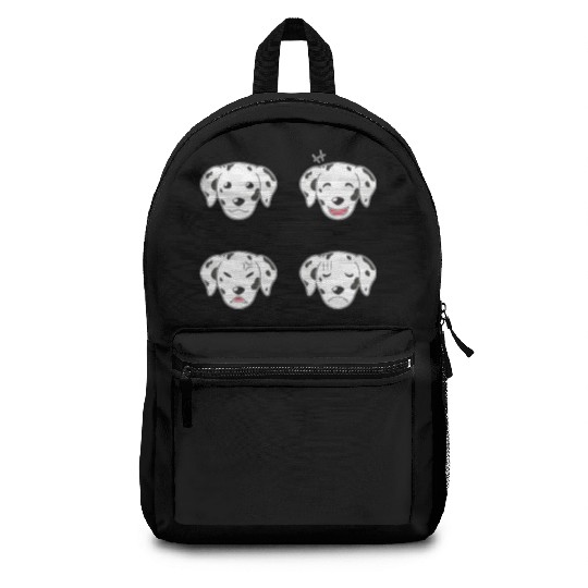 Funny Dalmatian Dog Cartoon Faces Backpacks