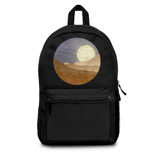 Nightscape with full moon Backpacks