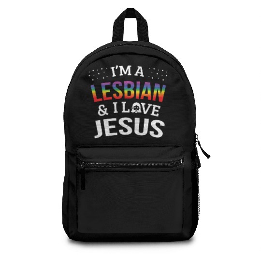 LGBT Gay Pride Lesbian I'm a Lesbian I Love Jesus Backpacks