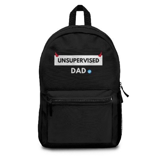UNSUPERVISED DAD FUNNY CUTE DESIGN Backpacks