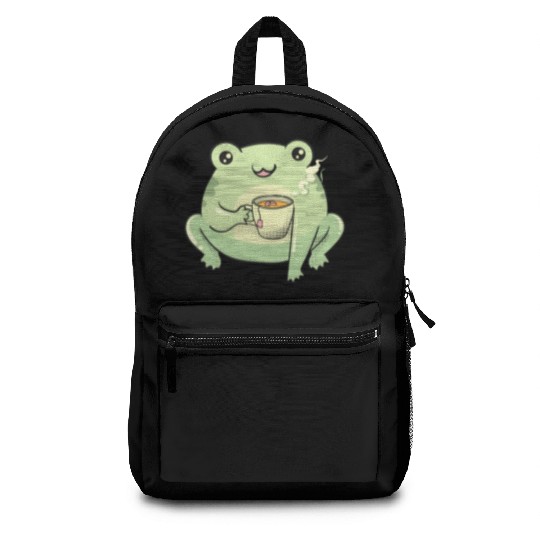 Funny Kawaii Frog Tea Cute Frog Backpacks