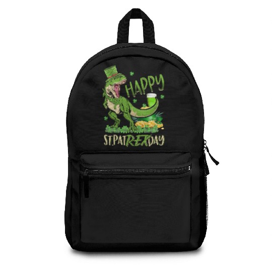 Happy St Patrick Day Dinosaur st Patrex day Backpacks