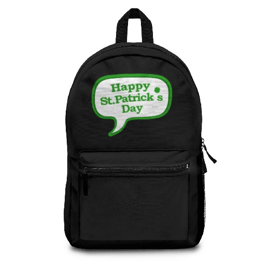 Happy St Patricks Day Symbol Motif Pattern Backpacks