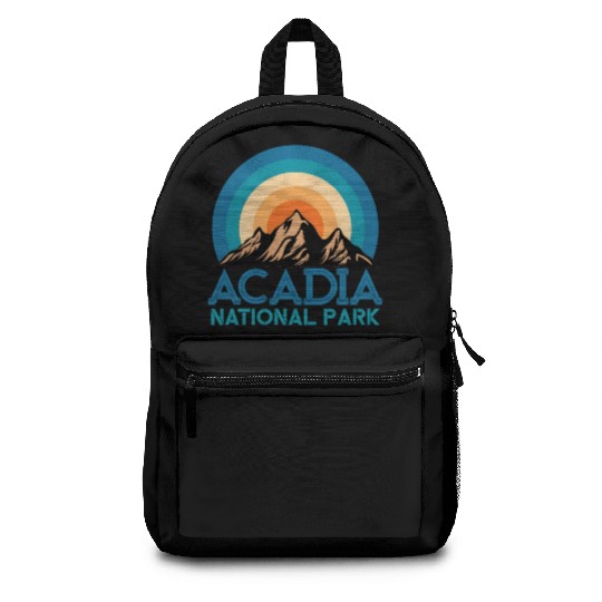 Cool Vintage Retro Acadia National Park Mountain Backpacks