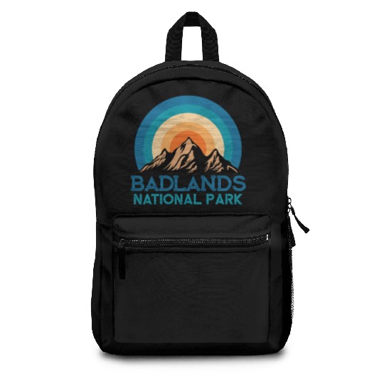 Cool Vintage Retro Badlands National Park Mountain Backpacks