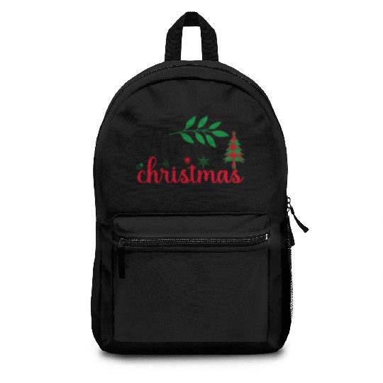 Xmas Merry Christmas Buffalo Plaid Fir Tree Backpacks