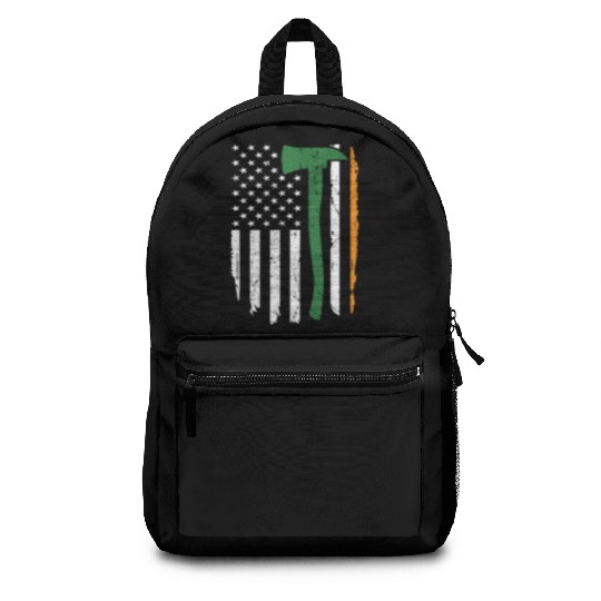 Irish Firefighter American Flag Ireland Backpacks