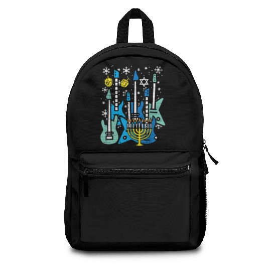 Hanukkah Guitars Chanukah Jewish Rock Rocker Backpacks