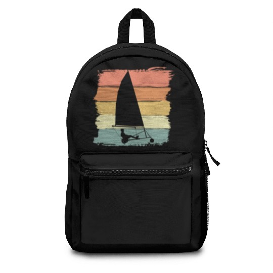 sand yachting retro vintage land sailing Backpacks