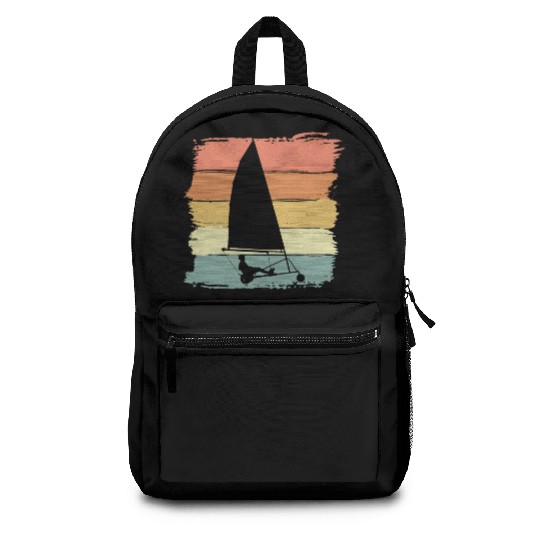 sand yachting retro vintage land sailing Backpacks