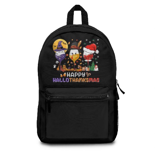 Hallothanksmas Halloween Thanksgiving Christmas Backpacks