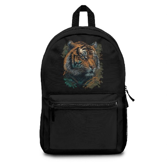 Tiger Face Portrait Backpacks