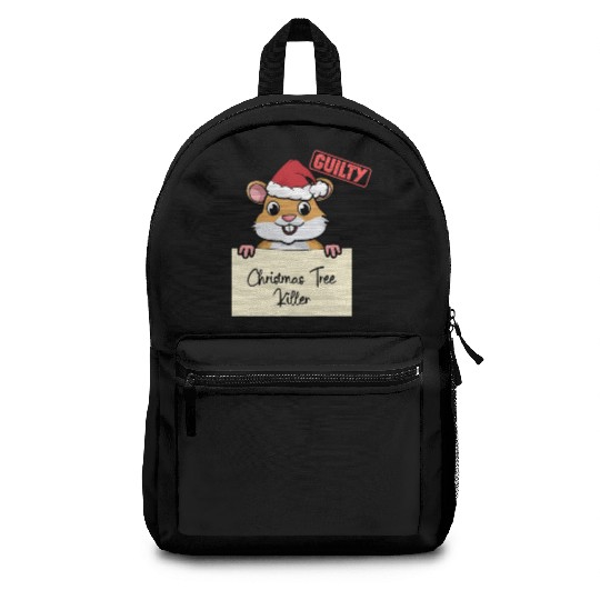 Hamster christmas funny prison Backpacks