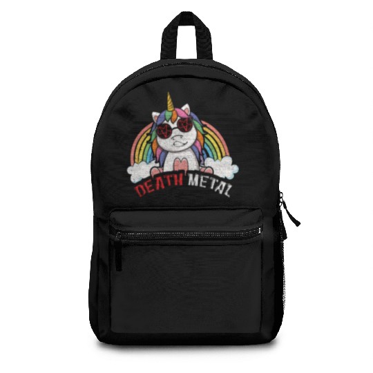 Satan Rainbow Unicorn Love Metal Music Heavy Rock Backpacks