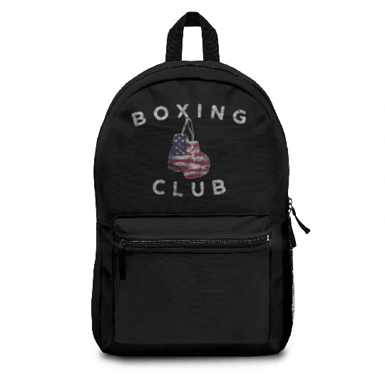 Boxing Club Vintage Us Flag Boxing Gloves Backpacks