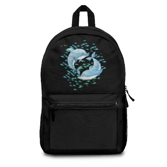 PLAYFUL BLUE DOLPHINS Backpacks