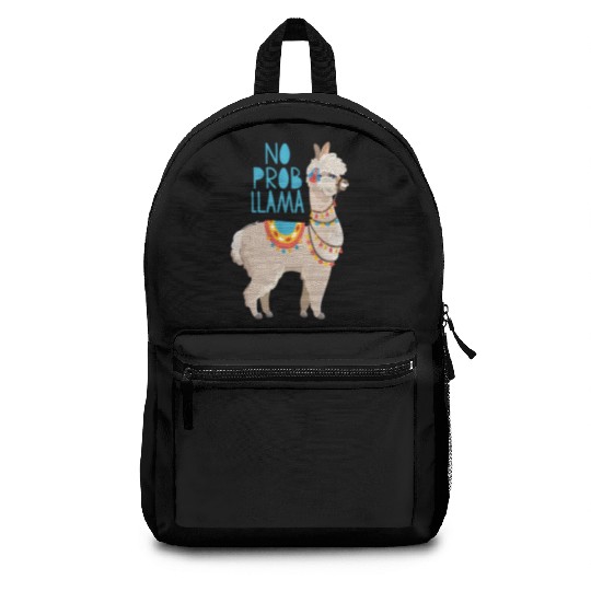 no probllama funny lama comic no problem cute Backpacks