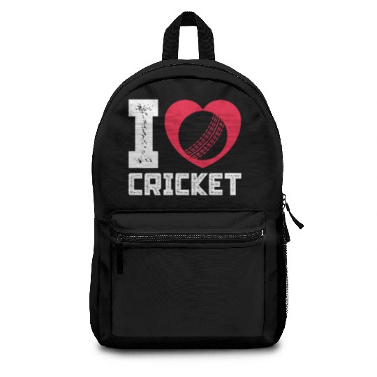 I Love Heart Cricket Backpacks
