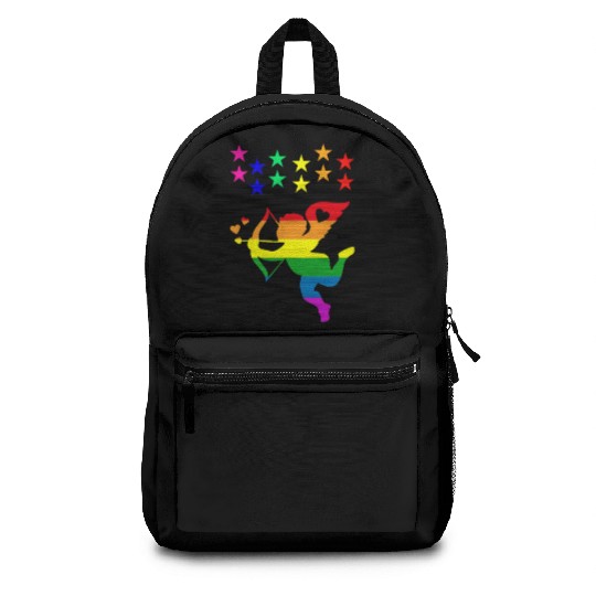 cupid rainbow valentines day hearts day love gift Backpacks