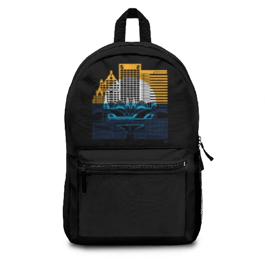 Milwaukee Skyline Squared Milwaukee Peoples Flag D Backpacks