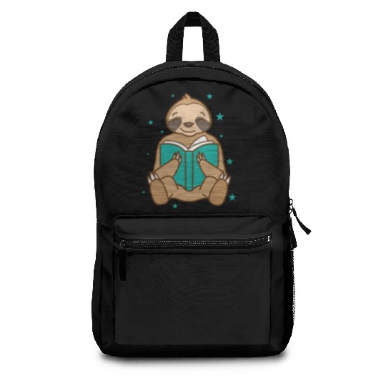 Sloth Reading Book Lazy Nature Backpacks