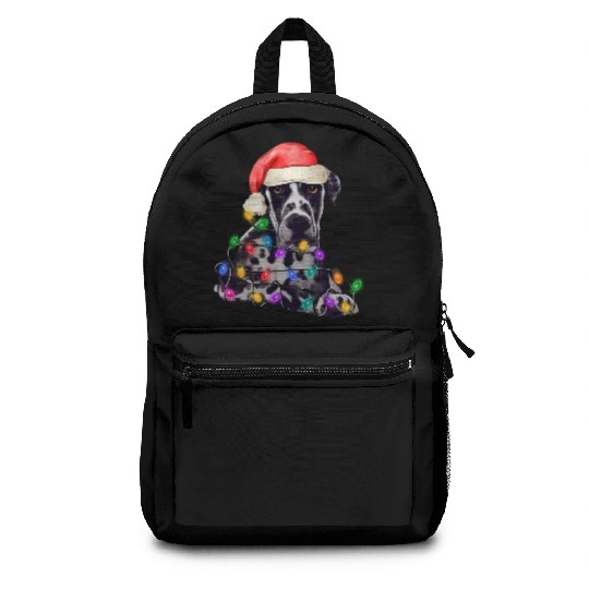 Great Dane Dog Christmas Tree Lights Backpacks