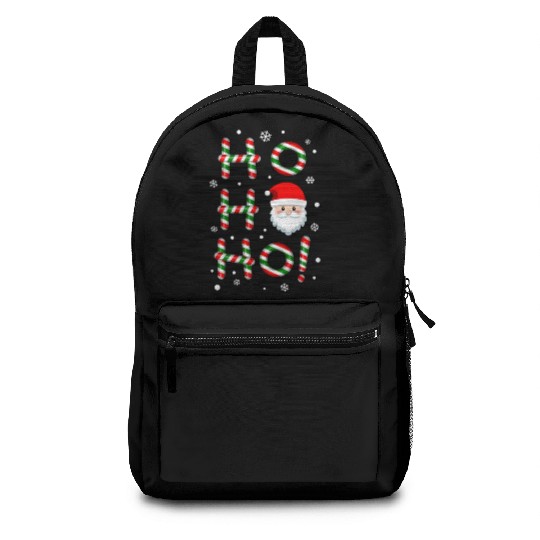 Ho Ho Ho Santa Claus Candy Cane Christmas, Xmas Backpacks