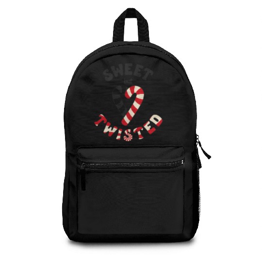 Sweet but twisted candy canes pun Backpacks