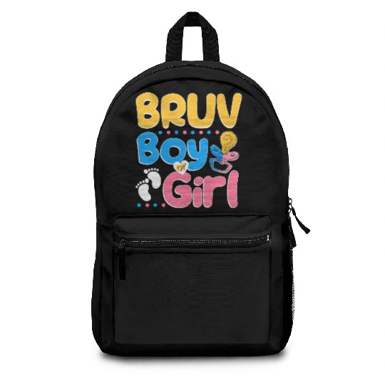 Pink or Blue Bruv Loves You Best Brother Ever Big Backpacks