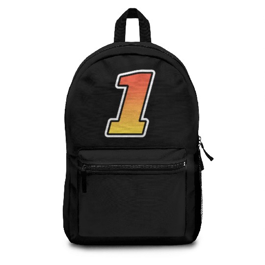 Number One 1 Gradient Yellow Orange 3 Stroke Backpacks