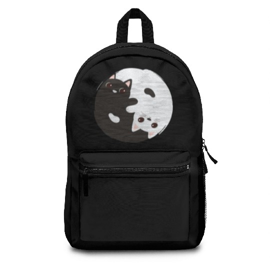 ying yang cat Backpacks