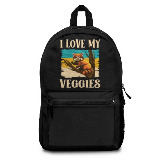 I Love My Veggies Red Panda Zookeeper Wildlife Backpacks