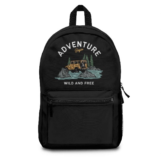 Light Blue Illustration Adventure Backpacks
