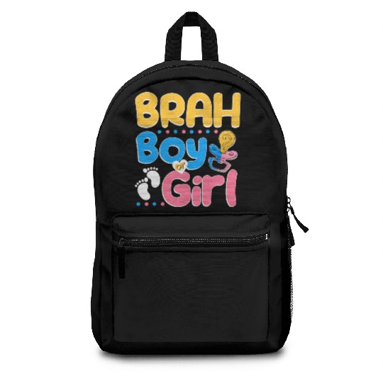 Pink or Blue Brah Loves You Best Brother Ever Big Backpacks