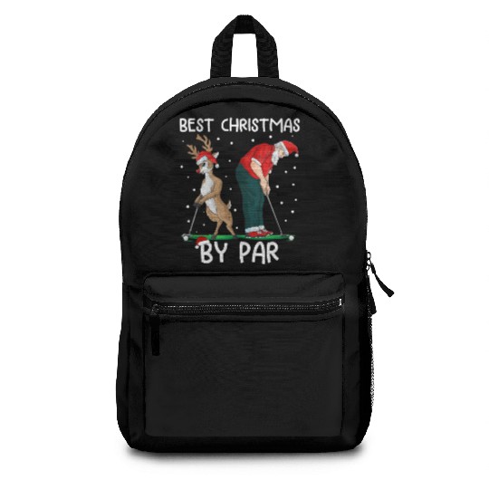 Golf Reindeer Golfer Christmas Santa Claus Golfing Backpacks