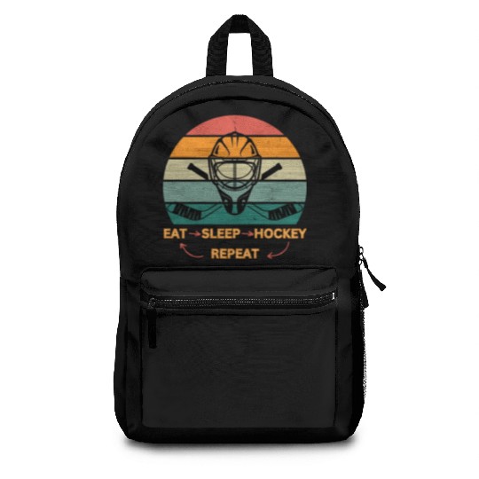Eat Sleep Hockey Repeat Backpacks