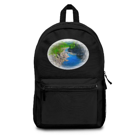 A river running through a valley in the wilderness Backpacks