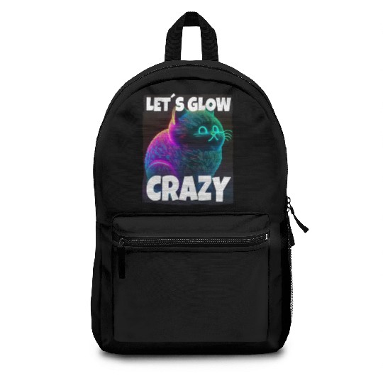 Lets Glow Crazy Cat Kitten Fluffy Cat Backpacks