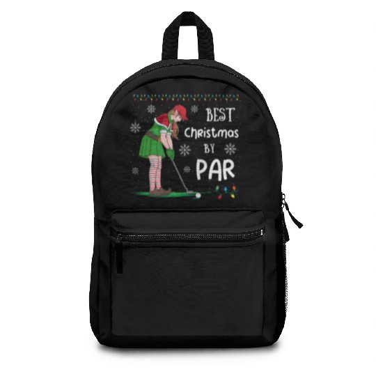 Golf Elf Pun Golfer Christmas Golfing Backpacks