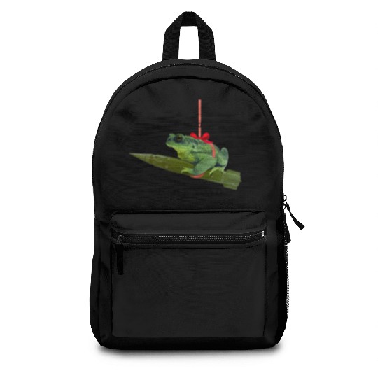 Meet me under the missile toad – mistletoe pun Backpacks