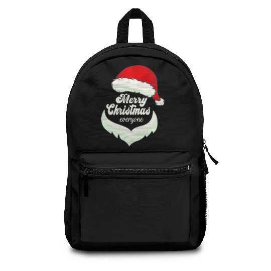 Santa Claus Merry Christmas Beard and hat Backpacks