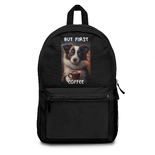 Border Collie - But First Coffee (en) 1 Backpacks